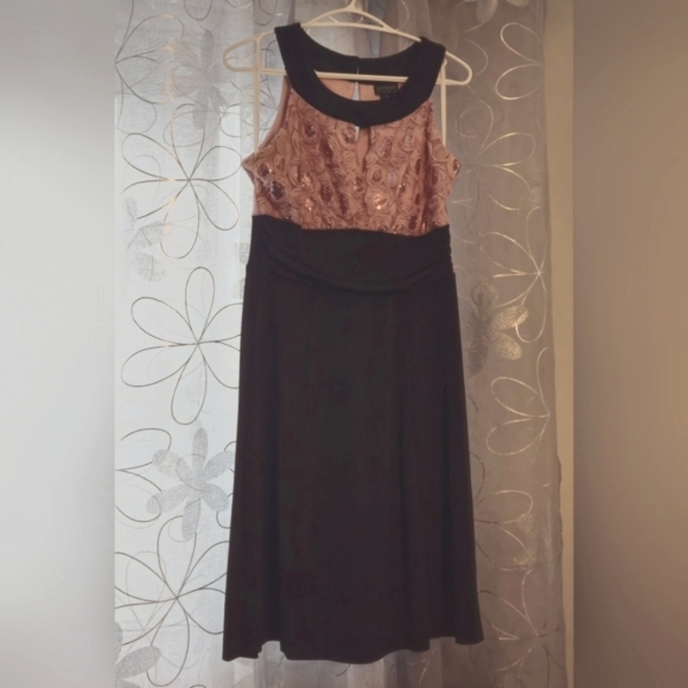 Elegant Black and Pink Dress